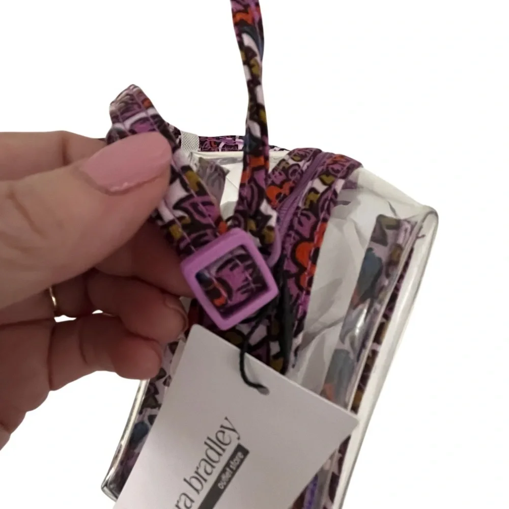 NWT Vera Bradley Clear Stadium Crossbody Bag Scaevola Fan Pattern
